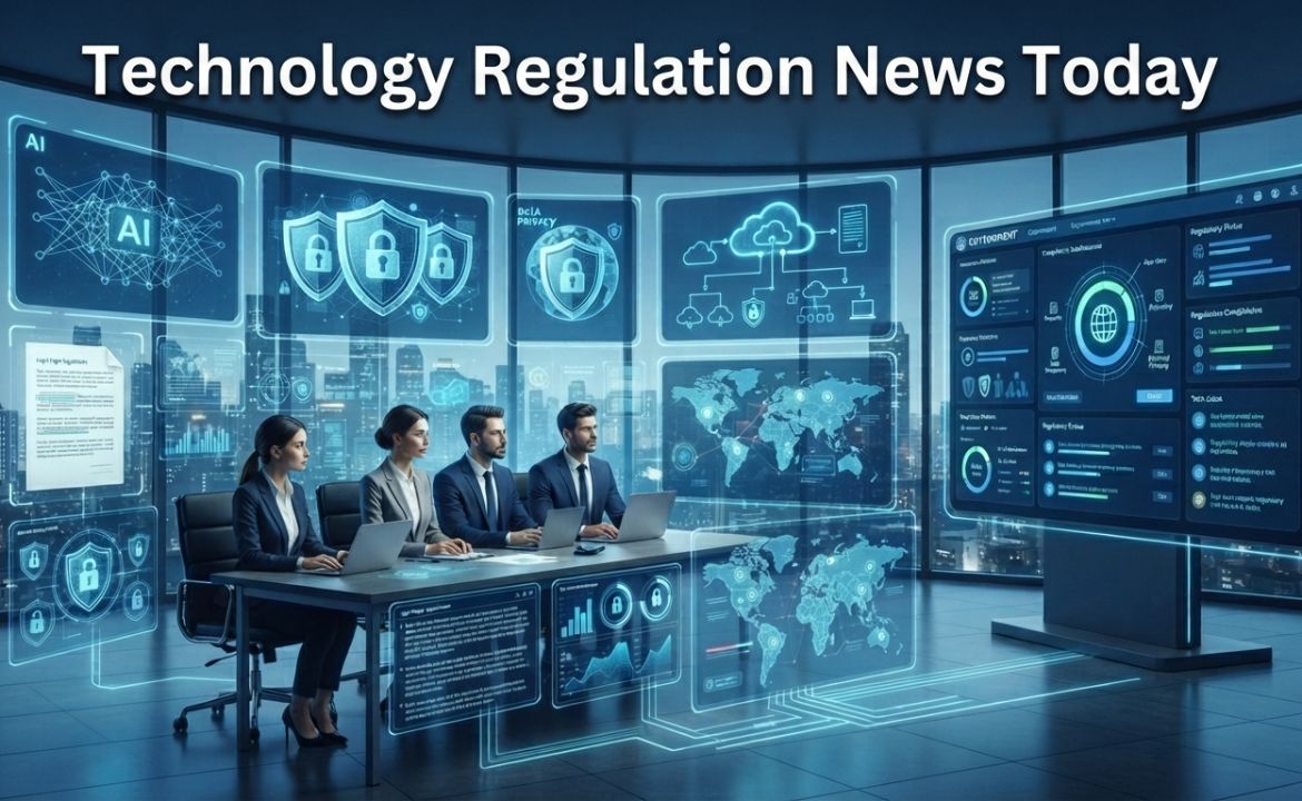 Technology regulation news today covering AI laws, privacy, cybersecurity, and digital technology policy updates.